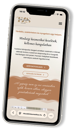 Kozmetikus weboldal mobilon