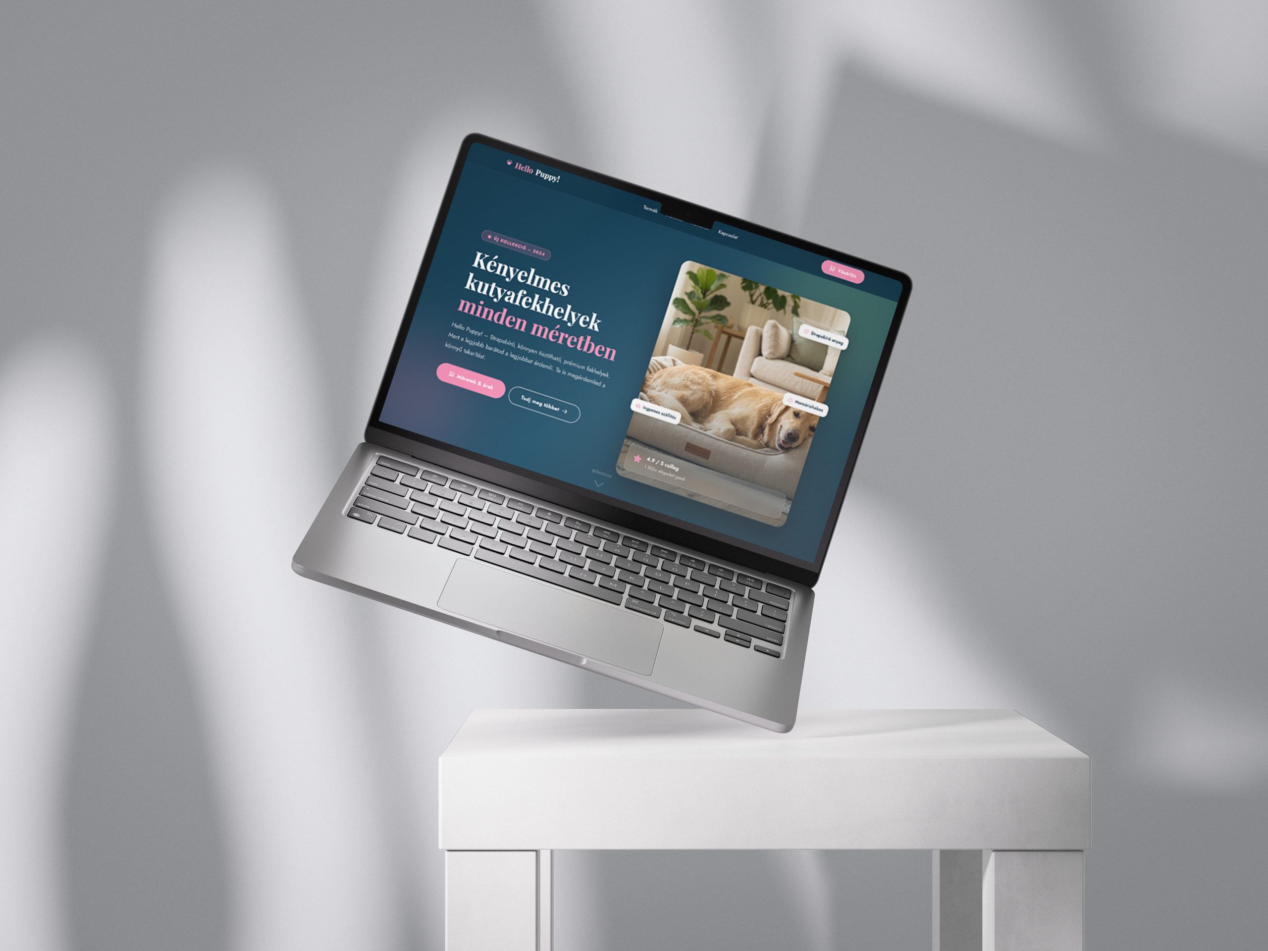 Hello Puppy weboldal mockup
